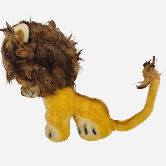 Vintage Mohair Lion Plush Stuffed Toy Google Googly Eyes - Picture 7 of 10
